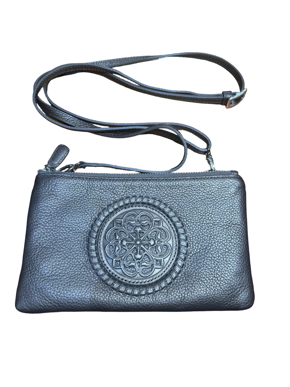 Brighton Ferrara Rhya Crossbody Bag Black Leather Medallion
